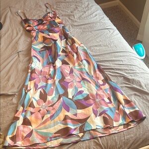 Forever 21 Floral Multicolor Spaghetti Strap Dress